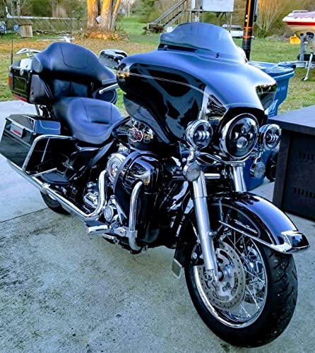 Eagle Lights 8700BPKR 7" LED Headlight with LED Spot/Passing Light Kit for Harley Davidson® and Indian® Motorcycles - Generation I/Black Kit/Add Adapter Ring - size: Add Adapter Ring