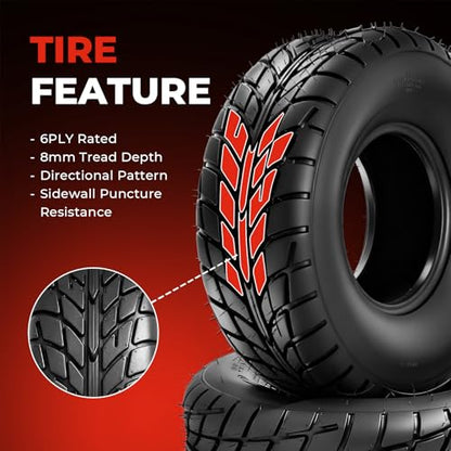 19x7-8 ATV UTV Tires, 6PR All-Terrain, Tubeless, Set of 2