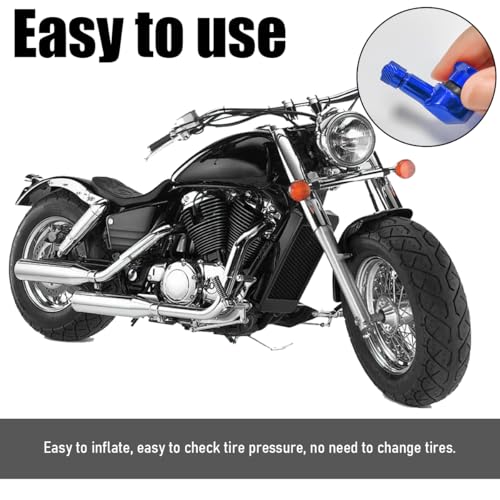 Yourkar 2 PCS Motorcycle Tire Valve Stems, 90 Degree Angle Aluminum Alloy, Blue - color: Blue