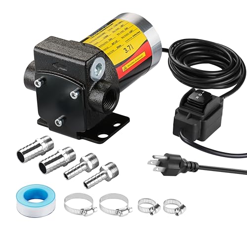 TRUPOW 110V AC Self-priming Gasoline Fuel Oil Transfer Pump with Reversible Pumping Switch for Gasoline Diesel Kerosene & More - style: 110V 3.7GPM