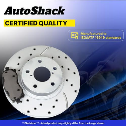 AutoShack Front & Rear Coated Rotors & Ceramic Pads for Chevy Malibu 2012 - style: TurborGuard & Pad