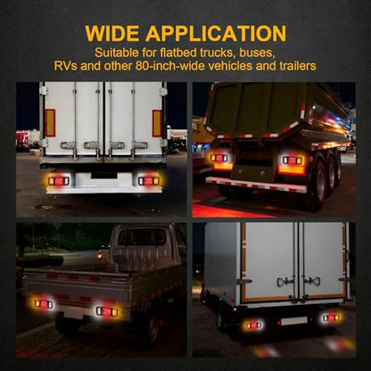 2 Pack 40 LED Trailer Tail Lights Kit with Iron Net Protection - color: Tail Lights-D