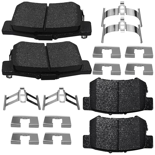 Brake Pads Rear Set Compatible with Acura, Honda Accord Civic Prelude S2000, Suzuki Kizashi SX4 Automotive Replacement Rear Brakes Semi-Metallic D537 - style: D537