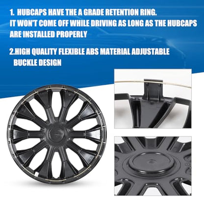 Winjet 16 inch Universal Hubcaps for Steel Wheel Rims Cover,Snap On Car Truck SUV Wheel Rim Covers,Steel ABS+PC Material Set of 4(16 inch,Matte Black) - color: Matte Black (5086-BP-16), size: 16 inch