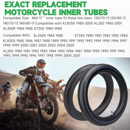 4.60-17 Motorcycle Heavy Duty Tire Inner Tube 130/70-17 Inner Tire - size: 460-17" 1pc