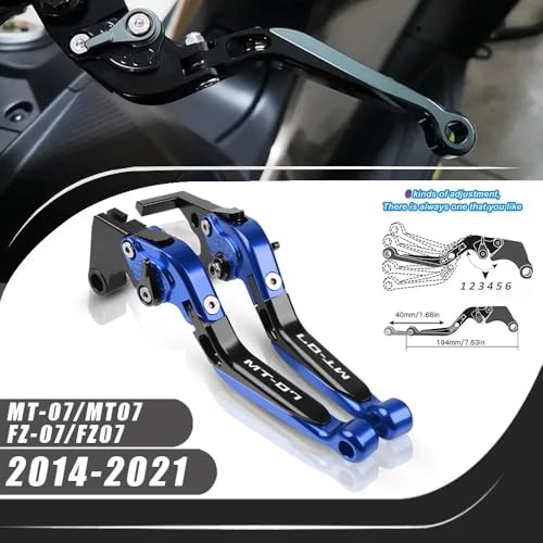 for MT07 MT 07 FZ07 2014-2021 Brake Clutch Levers Motorcycle Accessories CNC Handlebar Adjustable Folding Extendable Titanium - color: Titanium