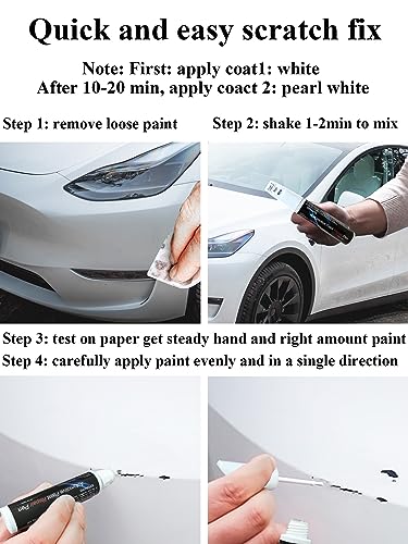 SYOAUTO Stealth Grey PN01 Touch Up Paint for Tesla Model Y 3 X S Car Touch Up Paint Pen 0.4 oz Automotive Scratch Repair Pen Brush and Tip 2 in 1 Pen (Stealth Grey PN01) - color: Stealth Grey (PN01)