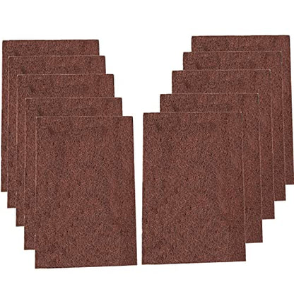 Premium 10 Pack 6" x 9" General Purpose Scuff Pads - Scuffing, Scouring, Sanding, Paint Primer Prep Adhesion Scratch - Surface Preparation Automotive Car Auto Body Woodworking Wood (Brown) - color: Brown