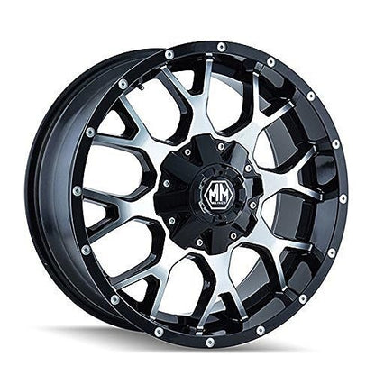 Mayhem Warrior 8015 Black Wheel with Machined Face (18x9"/10x114.3mm)