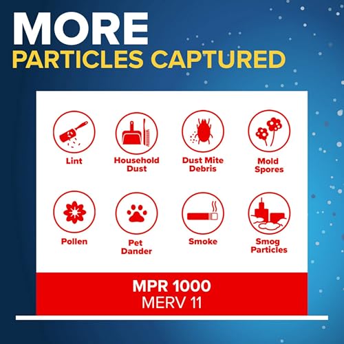 Filtrete 16x25x4 Air Filter, MERV 11, MPR 1000, 2 HVAC Filters