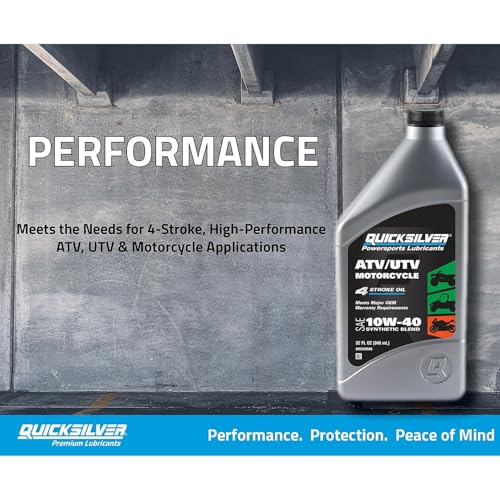 Quicksilver 10W-40 Synthetic Blend ATV, UTV, Motorcycle Oil, 1 Quart
