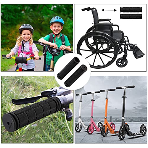 Bike Handlebar Grips with Tassel for Girls Boys and Kids - color: Black & Streamers
