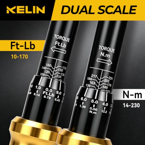 KELIN 12PCS Click Torque Wrench Set 1/4" 3/8" 1/2" ±3% Accuracy