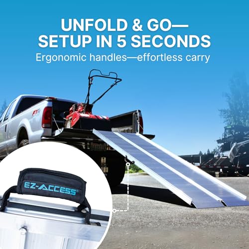 EZ-ACCESS Traverse Aluminum Singlefold Folding Ramp, Silver, 6 ft, ATVs - size: 6 Foot, style: Singlefold
