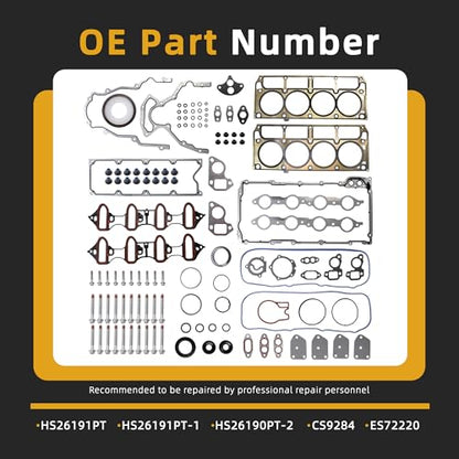 Head Gasket Set with Bolts, 5.3/4.8L for GMC Envoy/Sierra/Yukon - style: for Silverado 1500 5.3L 2005-2013