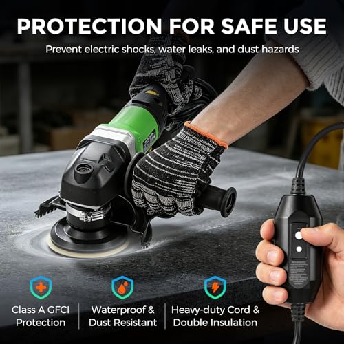 Bonvoisin 800W 4'' Wet Polisher Electric Wet Stone Polisher 6 Variable Speed Wet Grinder Buffing Machine Countertop Concrete Polisher for Stone, Granite, Marble, Tile with 7Pcs Diamond Polishing Pads