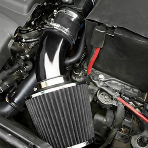 PHILTOP 3" Universal Cold Air Intake Kit (Black) - color: Black&White, size: 2006-2011 Honda Civic 1.8L(Exc. Si)