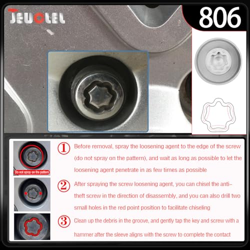 806 Wheel Locking Nut Key for Jeep, ID 29mm Lug Removal Tool - size: 806