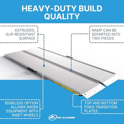 EZ-Access Traverse Aluminum All Weather Singlefold Ramp, Silver, 6 ft - size: 6 Foot, style: Singlefold Edgeless