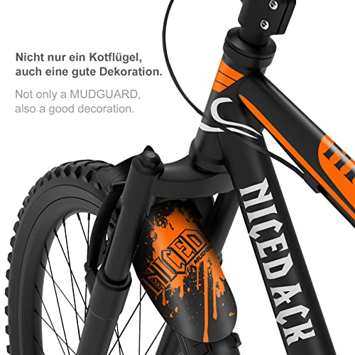 Mountain Bike Fenders, Fits 20-29 Inch MTB, 2-Piece Set - color: B-Orange
