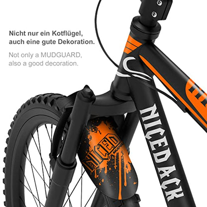 Mountain Bike Fenders, Fits 20-29 Inch MTB, 2-Piece Set - color: B-Orange