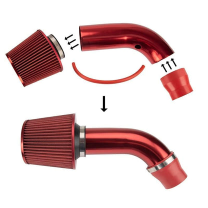 PHILTOP 3" Universal Cold Air Intake Kit (Red) - color: Red, size: Universal Cold Air Intake Kit Red