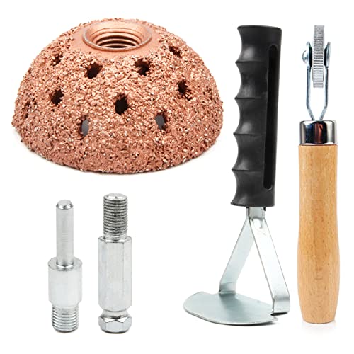 Shineyoo Tire Repair Patch Tools - 42mm Tungsten Steel Buffing Wheel & Tire Patch Roller Scraping Cutter Kit