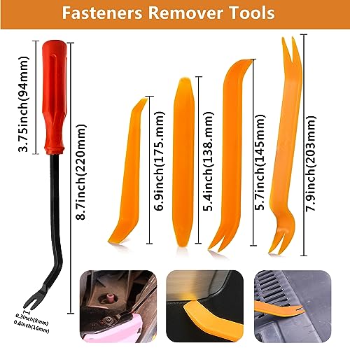 Car Push Retainer Clips Plastic Rivets 910PCS Bumper Clips Door Panel Trim Clip 24 Most Popular Sizes Car Body Fasteners Kit with 15 Cable Ties Fastener Remover for GM Ford Toyota Honda Chrysler Acura - size: 910PCS