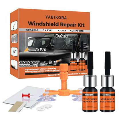 Windshield Chip Repair Kit, Windshield Repair Kit for Chips and Cracks, Glass Filler Resin Liquid Fix for Car/Home Glass Mirror(Star/Linear/Bullseye Cracks), 2pcs / 1Set