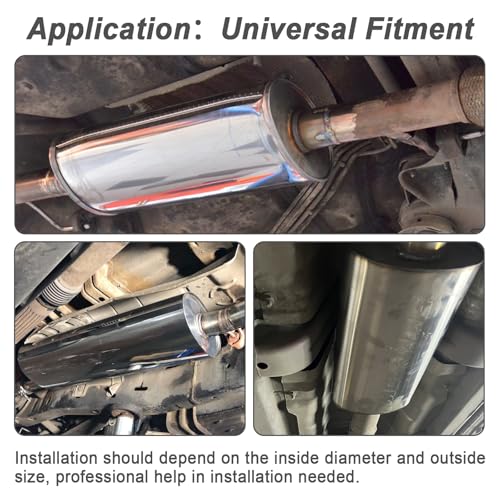 2.25'' Inch Ultra Quiet Exhaust Resonator,Performance Muffler Resonator 2.25" Inlet 2.25" Outlet 14" Overall Length T304 Stainless Steel Universal Fitment - size: 2.25''Inch