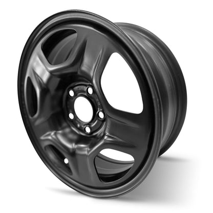 Wheel 16x6.5 in Steel Rim 5 Lug 110mm 40mm Offset 65.1mm CB| Powder-Coated Black finish Fits 2017-2022 Jeep Compass | New OEM Surplus | 68256382AA