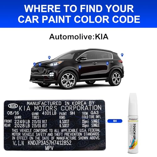 C7S Wolf Gray Touch Up Paint Compatible with Kia - color: C7S/US6 Wolf Gray