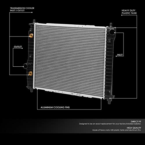 DNA Motoring OE Style 1-Row Radiator, 18” Aluminum Core Engine Coolant Assembly W/O TOC EOC, Compatible with 04-08 Chevy Aveo, Pontiac G3, Suzuki Swift, CU2774 42438331, OEM-RA-2774