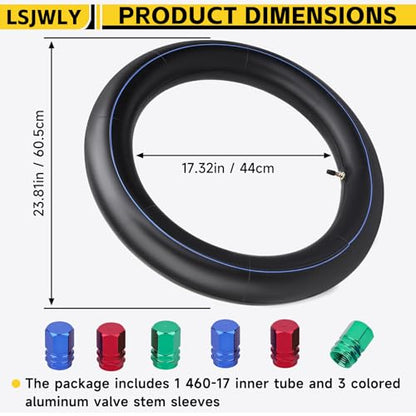 2 Packs 460-17 Motorcycle Inner Tube 130/80-17 140/70-17 - color: 2 Pack, size: 460-17*2
