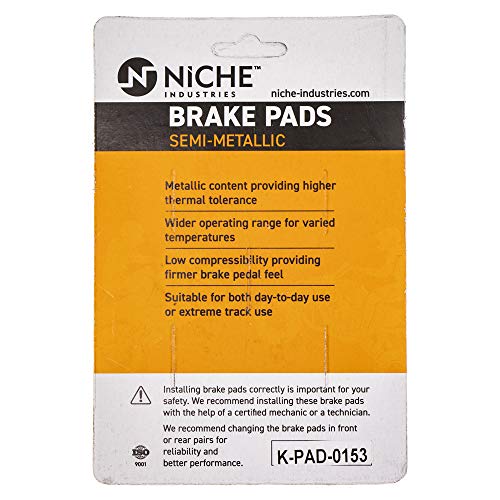 NICHE Front Rear Brake Pad Set for Triumph T2020393 T2020245 Semi-Metallic - size: Semi-Metallic