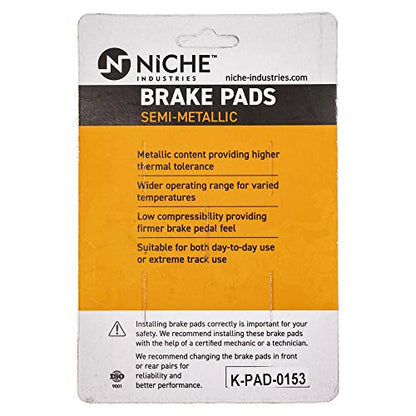 NICHE Front Rear Brake Pad Set for Triumph T2020393 T2020245 Semi-Metallic - size: Semi-Metallic