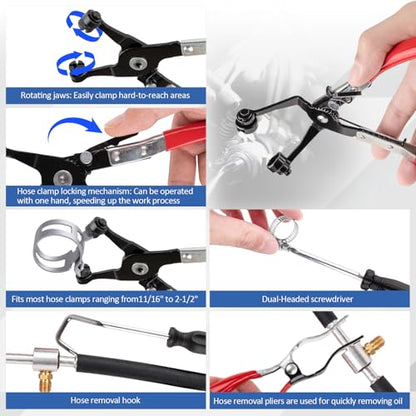 9PCS Hose Clamp Pliers Set, Hose Clamp Removal Tool for Automotive