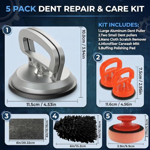 Aluminum Car Dent Puller Kit, Heavy Duty Dent Remover Tool for Car, Car dent Repair kit, Suction Cup Dent Puller, Dent Puller Kit Auto Body Dent Remove, Car Dent Suction Puller
