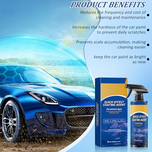 2Pcs Advanced Car Quick-Acting Coating Agent Spray, Car Coating Spray, 2025 New Quick Effective Coating Spray,Car Scratch Wax Polish Spray Waterless Wash, Oil Film Emulsion Glass Cleaner