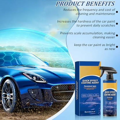 2Pcs Advanced Car Quick-Acting Coating Agent Spray, Car Coating Spray, 2025 New Quick Effective Coating Spray,Car Scratch Wax Polish Spray Waterless Wash, Oil Film Emulsion Glass Cleaner