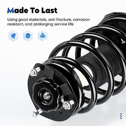 Front Complete Struts Assembly w/Coil Spring Fit for Toyota Sienna 3.3L FWD 7 Passenger ONLY 2004-2006, Shock Absorber Replace for 172237 172236（Set of 2）