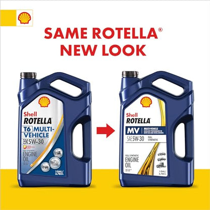 Shell Rotella 550046251 T6 Full Synthetic Multi-Vehicle 5W-30 Diesel Engine Oil (1-Gallon, Single Pack) - style: 1-Pack