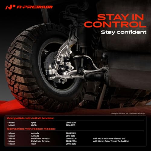 A-Premium Front Inner & Outer Tie Rod End Kit Fix Uneven Tire Wear