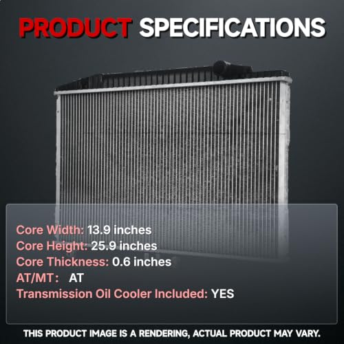 VibeUp 19 Radiator | AT,With TOC | 13-9/10" Core | Fits For Honda Accord 90-93; Honda Prelude 92-96 | OE#GRD169,GRD171 - size: Rad:19