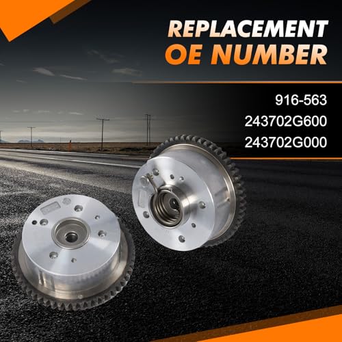 24350-25000 24370-2G000 Intake Exhaust Camshaft Sprocket VVT Timing Gear 2pcs Compatible with Hyundai Genesis Coupe Santa Fe Sonata Tucson 2.4L Engine After-Market Parts - color: 24350-25000