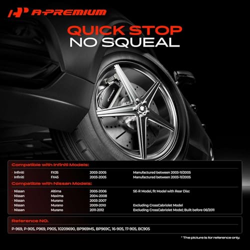 A-Premium Front and Rear Ceramic Brake Pad