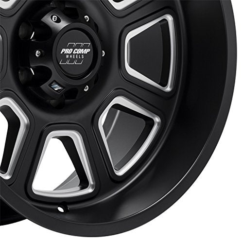 PRO COMP Alloys 5164-213647 Black Wheel with Alloy Steel (20 x 10. inches /6 x 135 mm, -18 mm Offset)