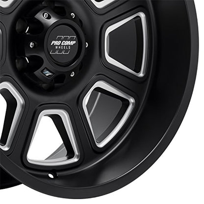PRO COMP Alloys 5164-213647 Black Wheel with Alloy Steel (20 x 10. inches /6 x 135 mm, -18 mm Offset)