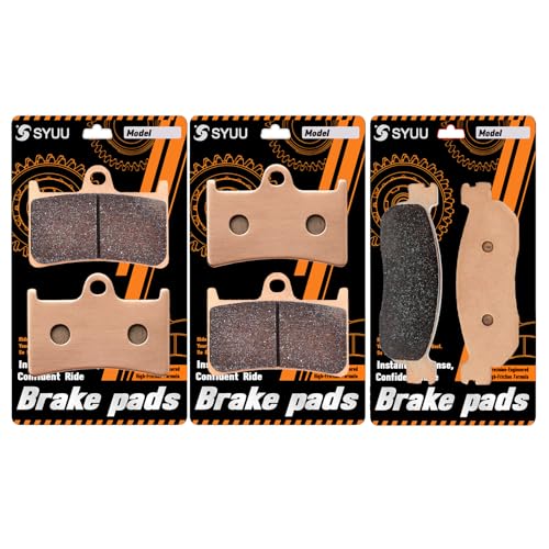 S SYUU High-Performance Sintered Metal Motorcycle Brake Pads Set - Front & Rear - Heat Resistant - Compatible with Yamaha YZF R6 600 1999-2002 YZF R1 1000 2002-2003 - Easy Installation FA252F FA275R