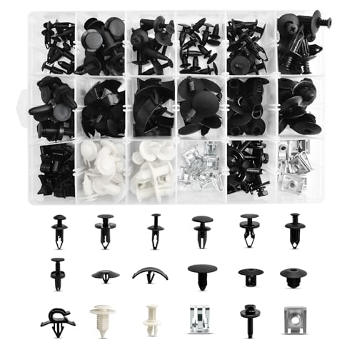 18 Sizes Automotive Body Retainer Clip Fastener Remover Push Pin Rivet Assortment Set 190 PCS Compatible with Ram 1500 2500 3500 4500 5500